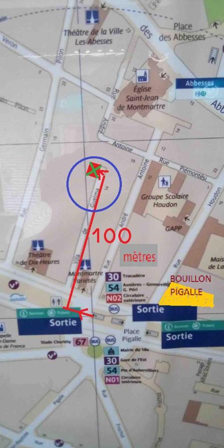 Studio Pigalle De 25 M2 - 2 Lits Simples Type Gigogne Pour 2 Personnes - Quartier Touristique De Paris - 2 Minutes De La Station Metro Pigalle ,Petit Train Vers La Butte Montmartre-Cabaret Moulin Rouge A 200 M,Cabaret Chez Michou-Restaurants-Saunas 파리 외부 사진